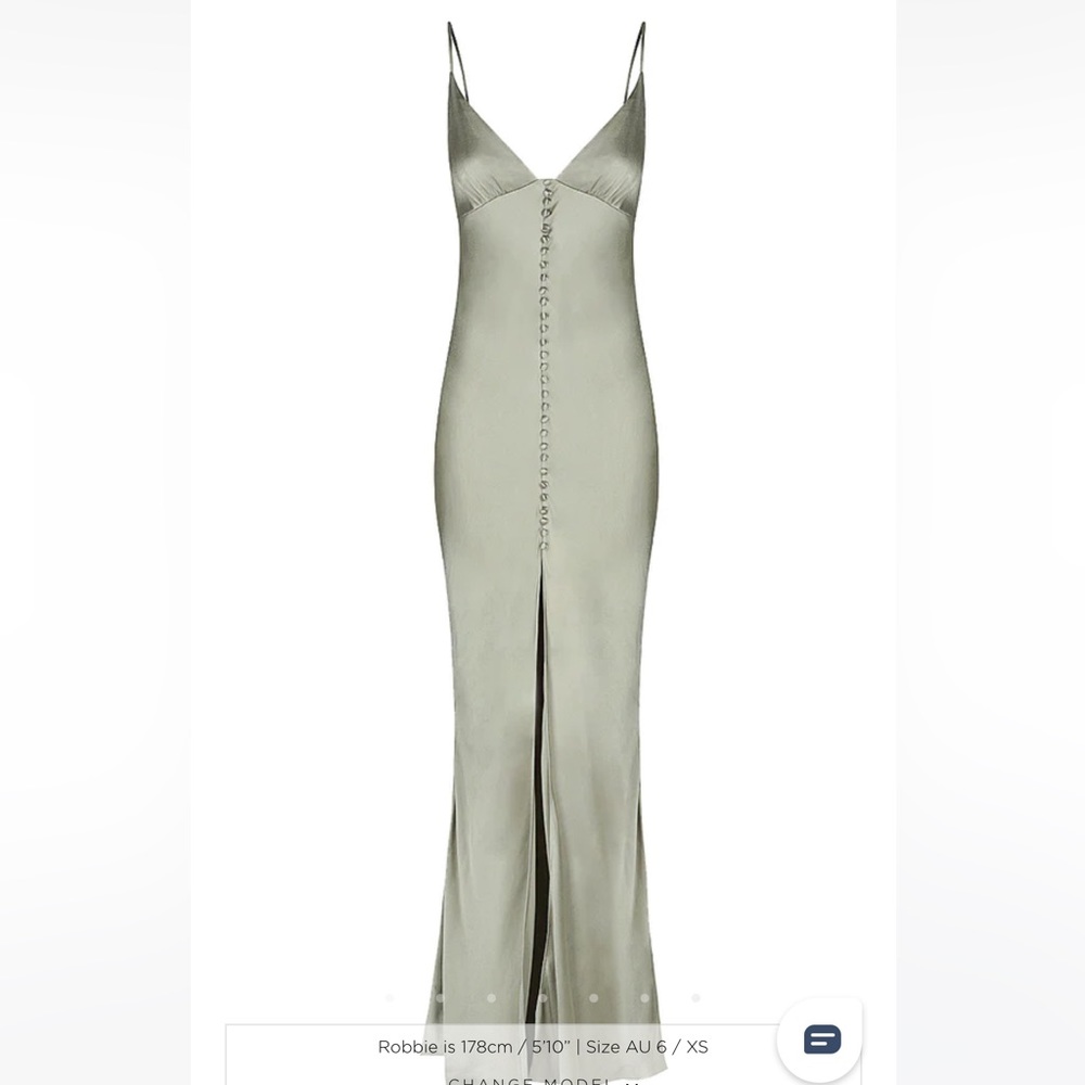 SHONA JOY LA LUNE BIAS SLIP DRESS - SAGE, SIZE 6